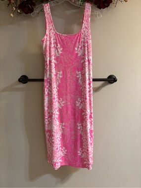 Pink Floral Sleeveless Tank Dress